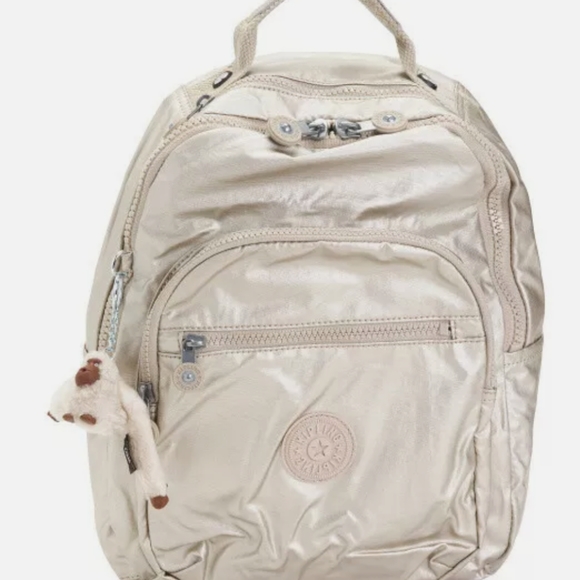 Kipling Gold Metallic Large Backpack - Picture 3 of 5